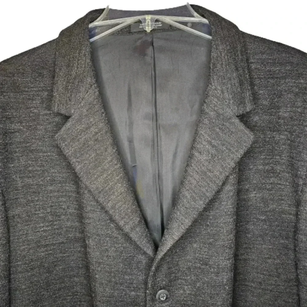 Wool Men's 100% Pure Charcoal 3-Button Sport Coat With Flaws Blazer Overcoat 46R